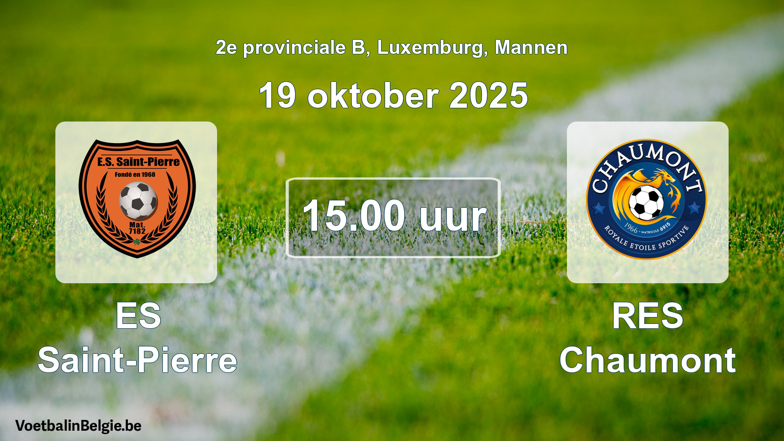 Geplande wedstrijd mannenvoetbal: ES Saint-Pierre - RES Chaumont (19 oktober 2025)