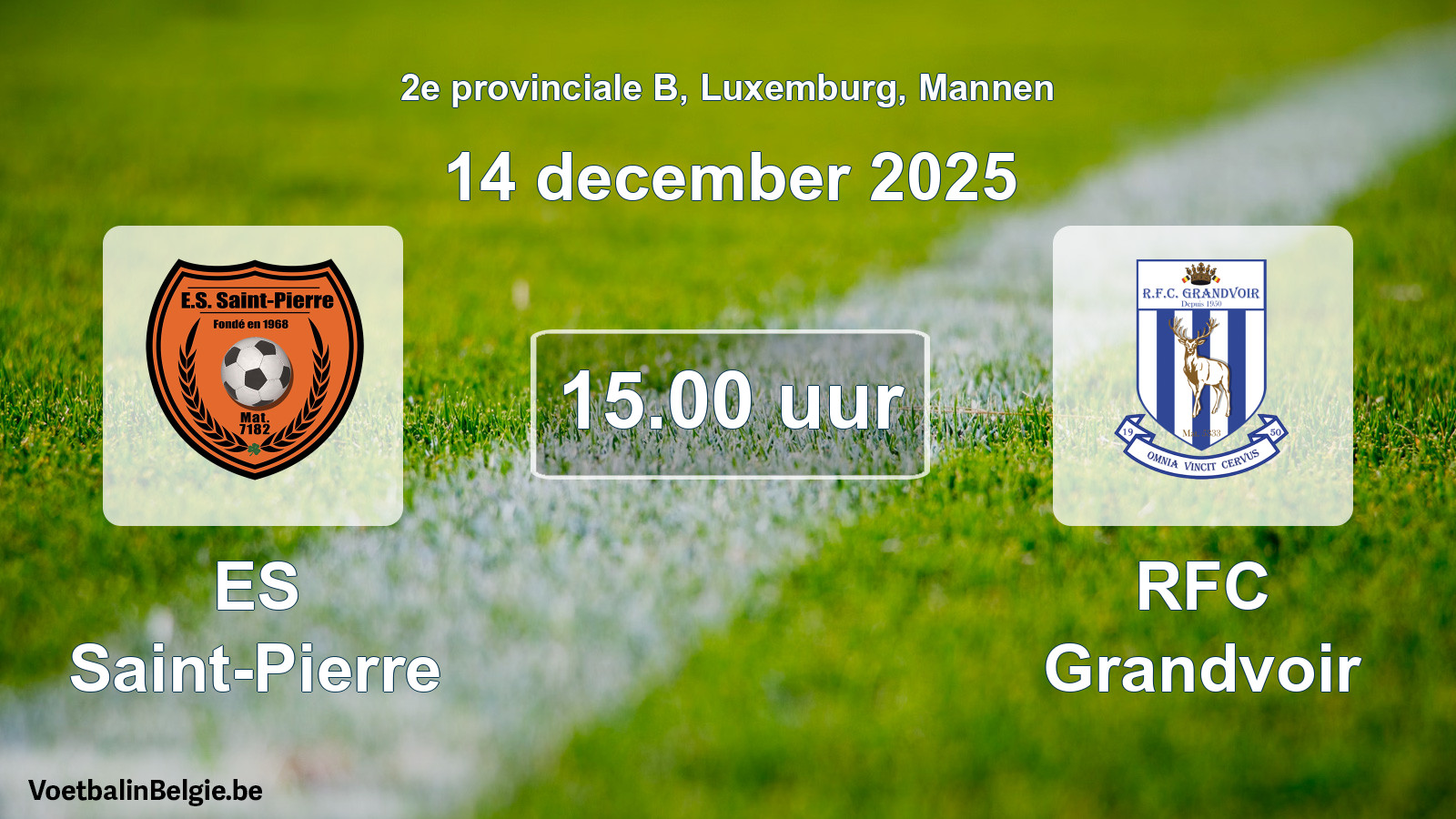 Geplande wedstrijd mannenvoetbal: ES Saint-Pierre - RFC Grandvoir (14 december 2025)