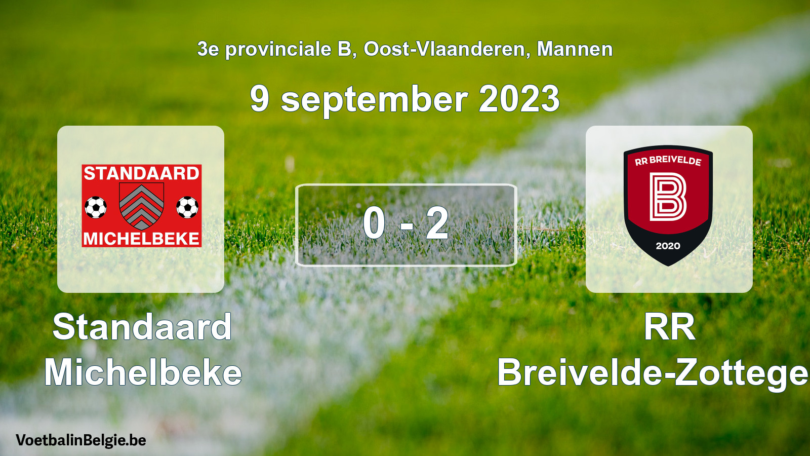 Gespeelde wedstrijd mannenvoetbal: Standaard Michelbeke - RR Breivelde-Zottegem 0 - 2 (9 september 2023)