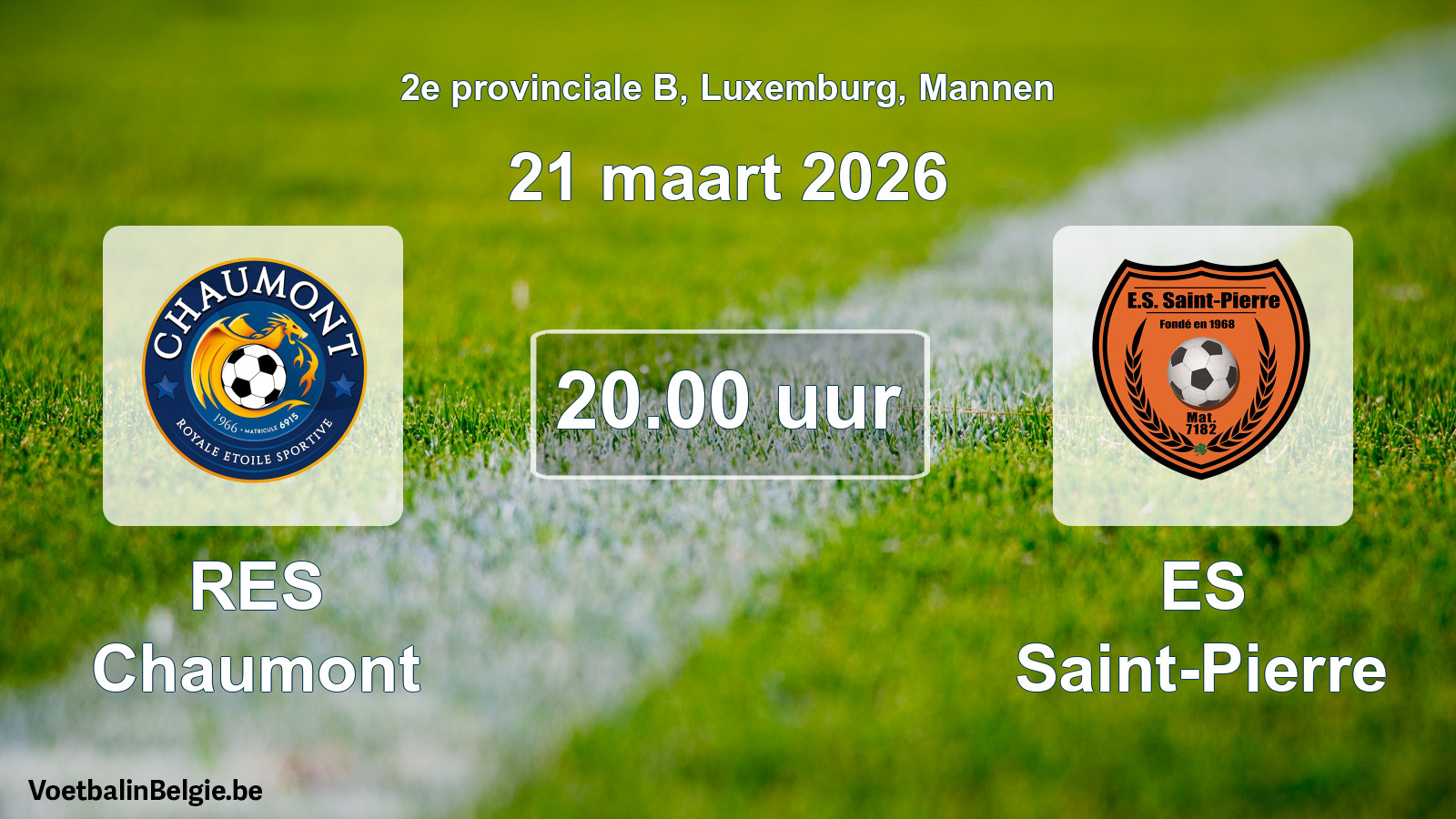Geplande wedstrijd mannenvoetbal: RES Chaumont - ES Saint-Pierre (21 maart 2026)