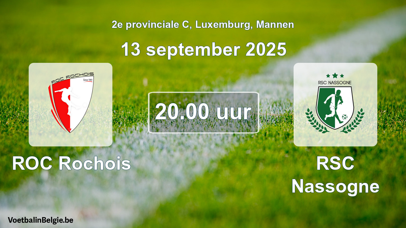 Geplande wedstrijd mannenvoetbal: ROC Rochois - RSC Nassogne (13 september 2025)