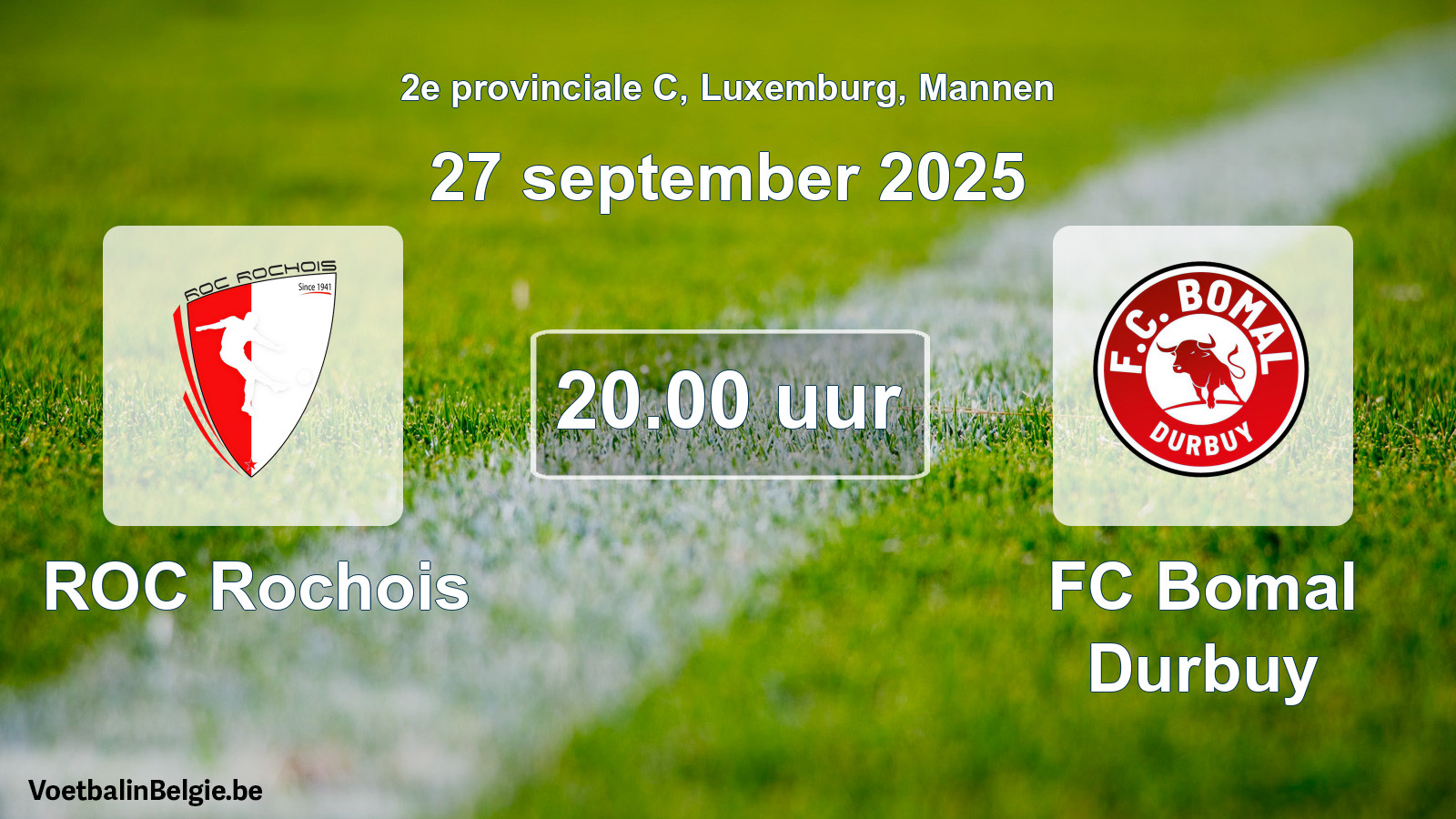 Geplande wedstrijd mannenvoetbal: ROC Rochois - FC Bomal Durbuy (27 september 2025)