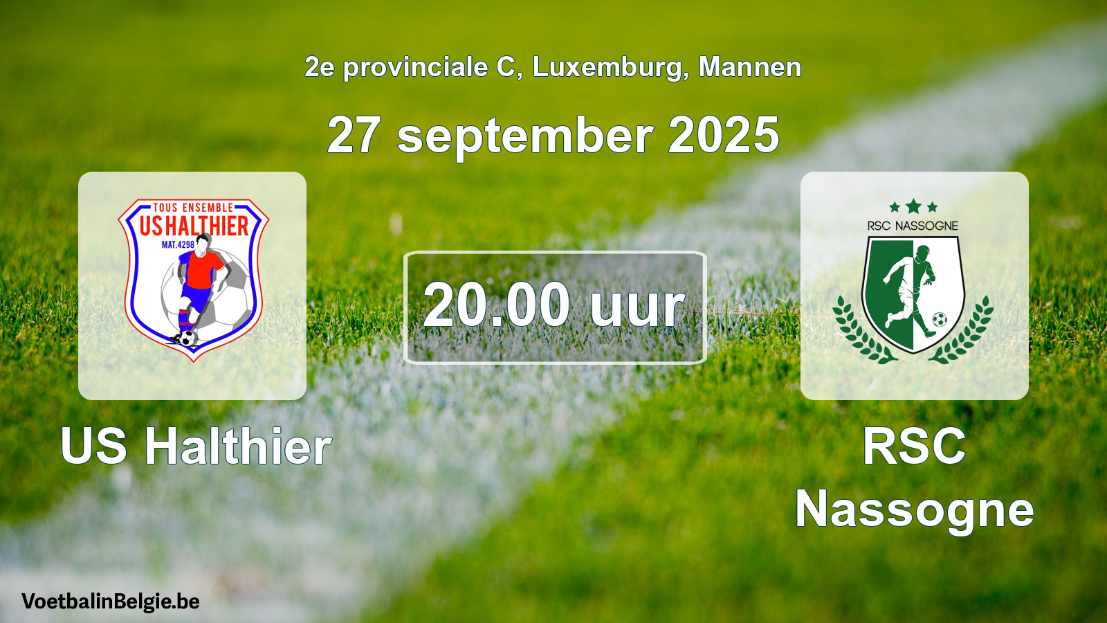 Geplande wedstrijd mannenvoetbal: US Halthier - RSC Nassogne (27 september 2025)