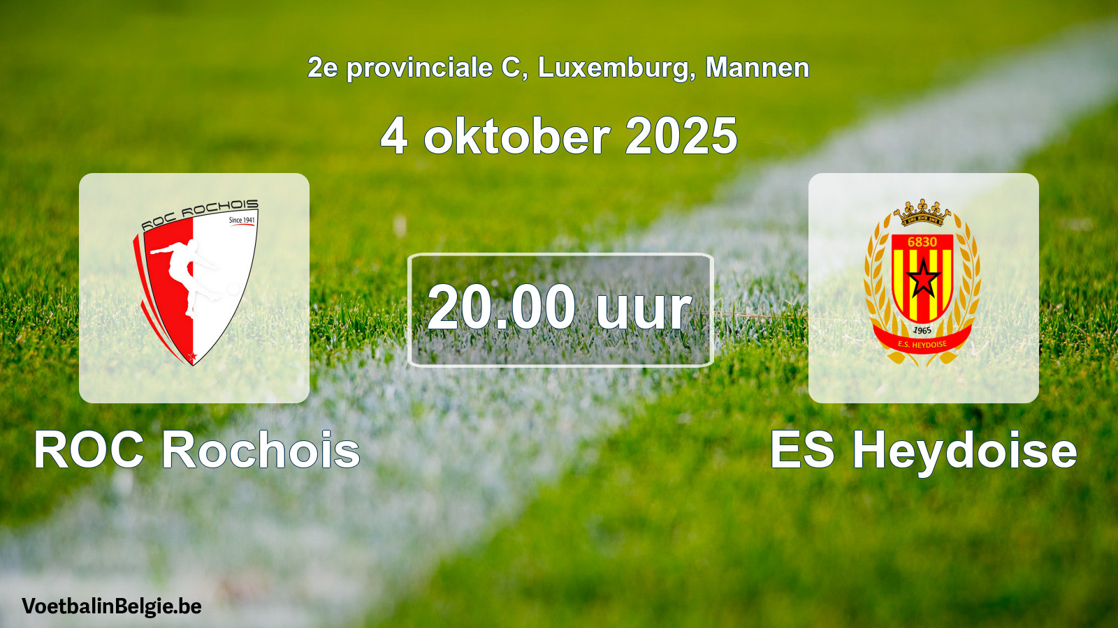 Geplande wedstrijd mannenvoetbal: ROC Rochois - ES Heydoise (4 oktober 2025)