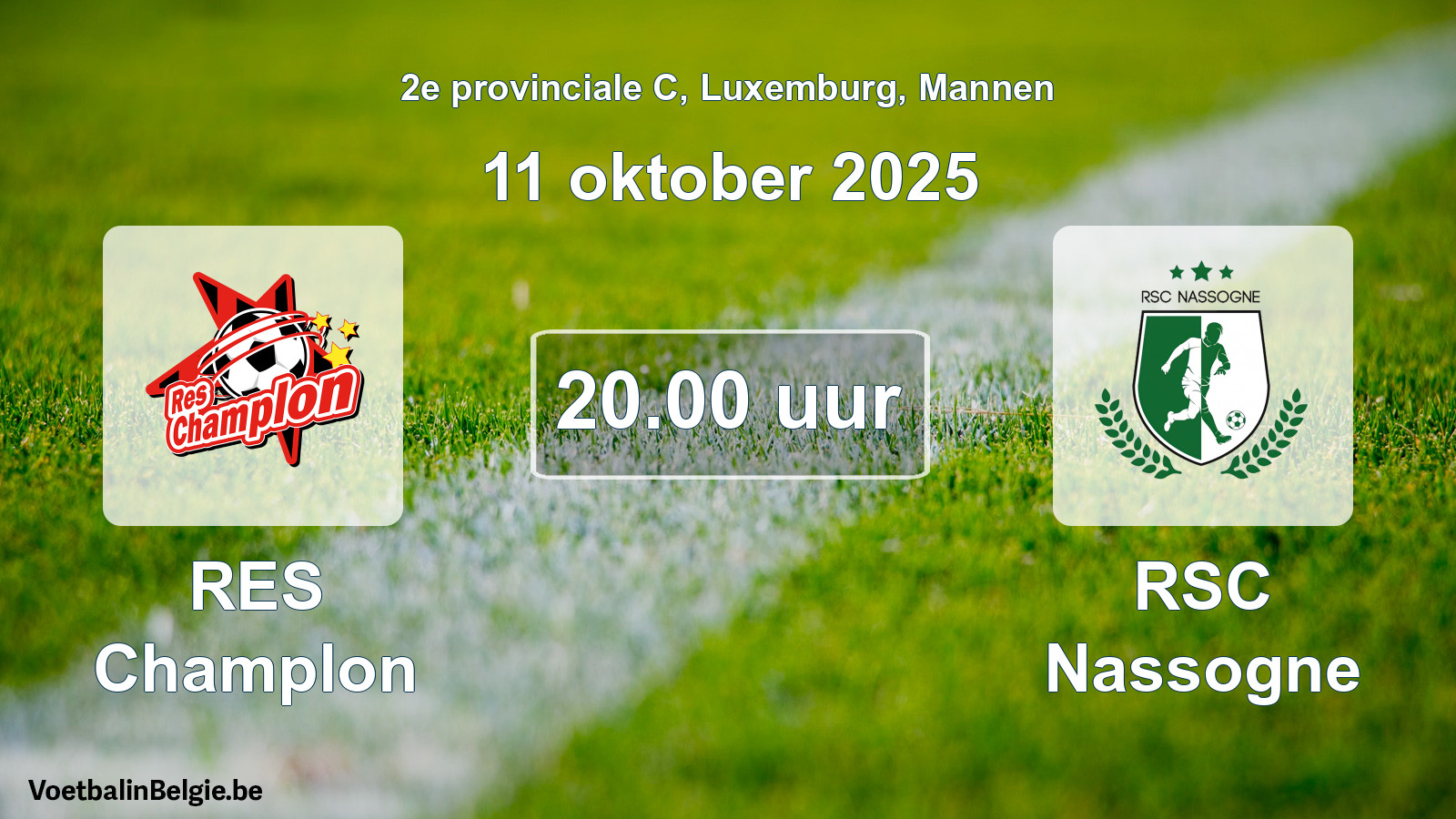 Geplande wedstrijd mannenvoetbal: RES Champlon - RSC Nassogne (11 oktober 2025)