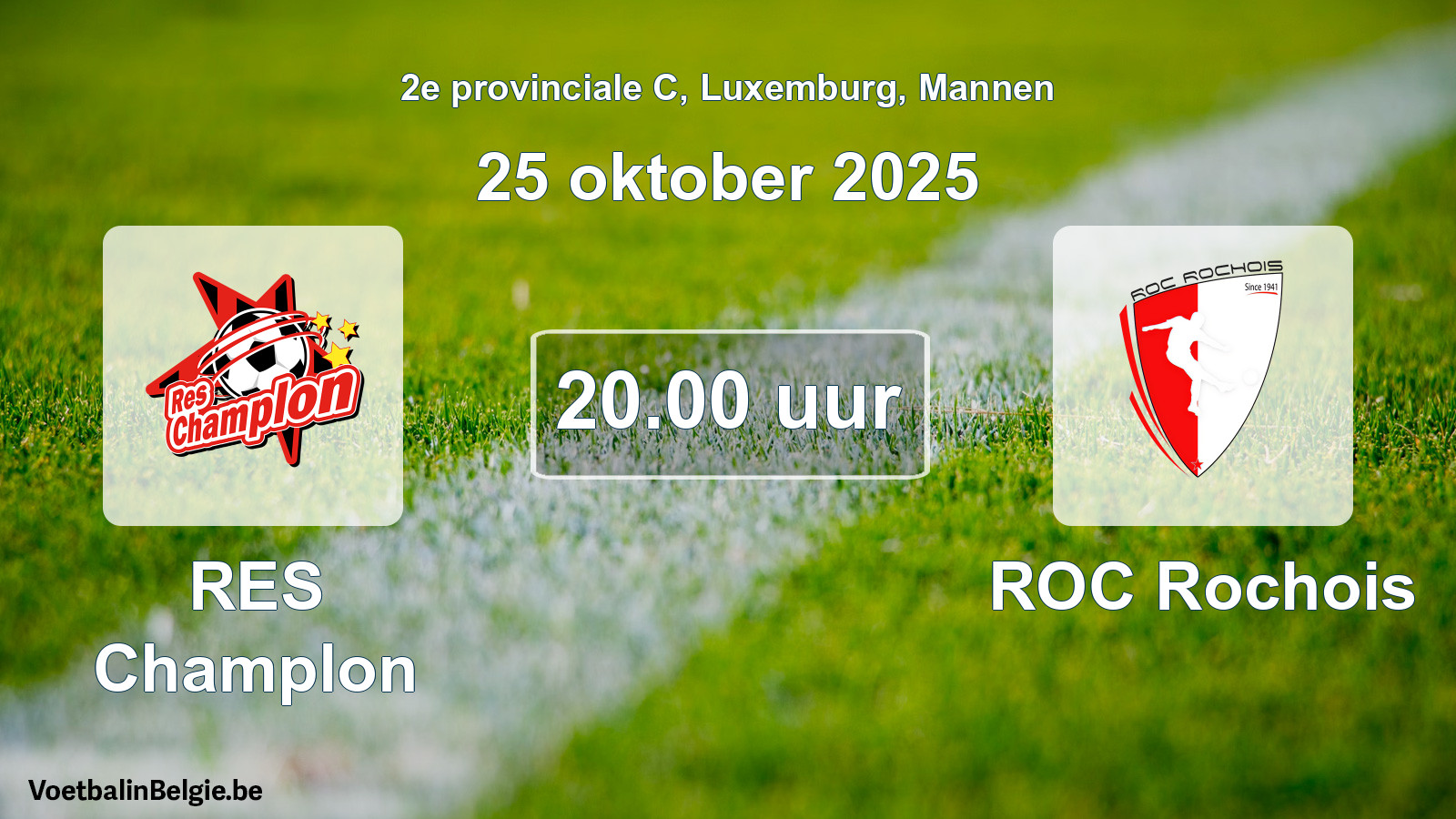 Geplande wedstrijd mannenvoetbal: RES Champlon - ROC Rochois (25 oktober 2025)