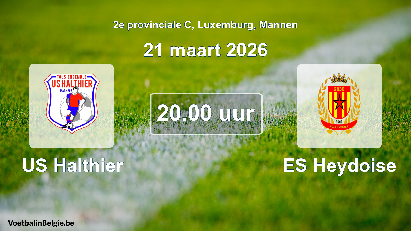 Geplande wedstrijd mannenvoetbal: US Halthier - ES Heydoise (21 maart 2026)