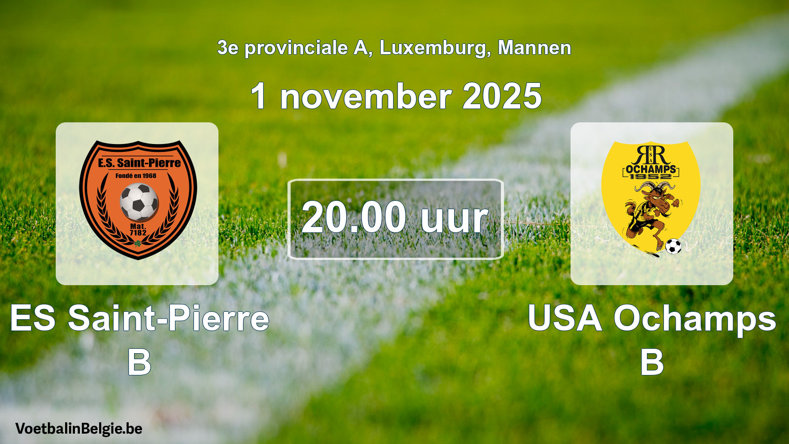 Geplande wedstrijd mannenvoetbal: ES Saint-Pierre B - USA Ochamps B (1 november 2025)