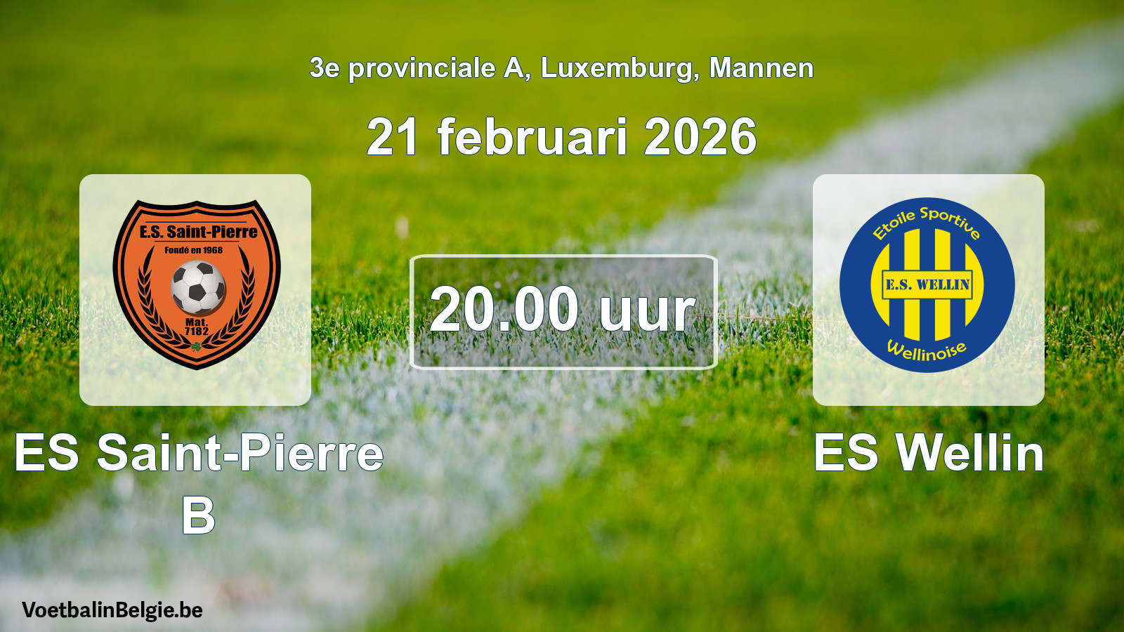 Geplande wedstrijd mannenvoetbal: ES Saint-Pierre B - ES Wellin (21 februari 2026)