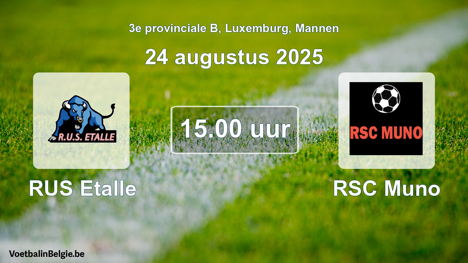 Geplande wedstrijd mannenvoetbal: RUS Etalle - RSC Muno (24 augustus 2025)