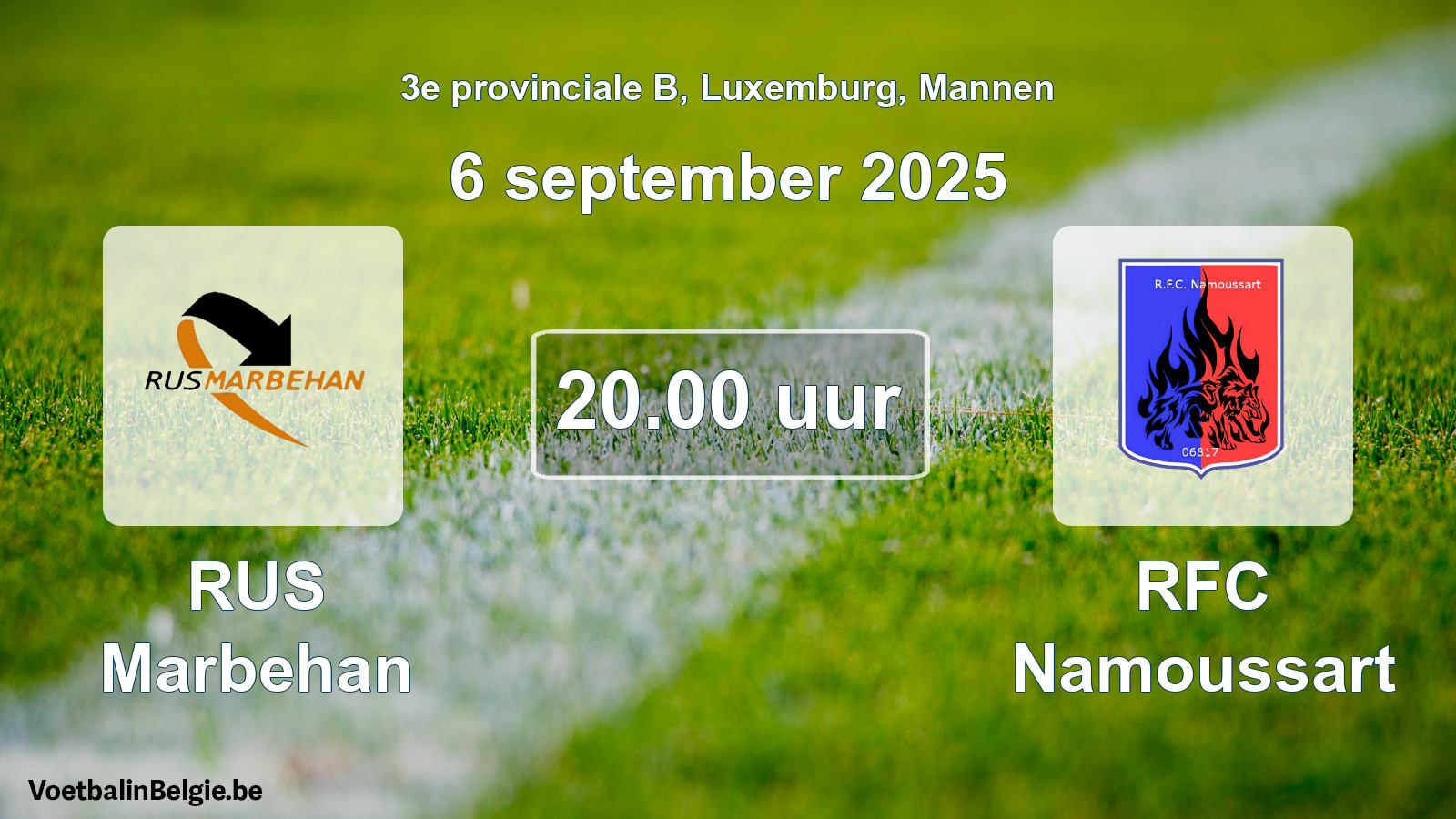 Geplande wedstrijd mannenvoetbal: RUS Marbehan - RFC Namoussart (6 september 2025)