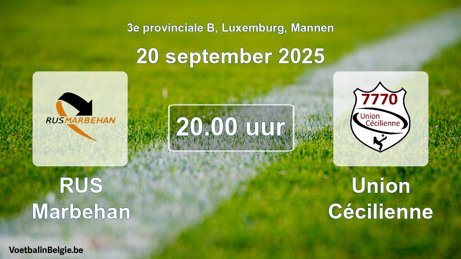 Geplande wedstrijd mannenvoetbal: RUS Marbehan - Union Cécilienne (20 september 2025)