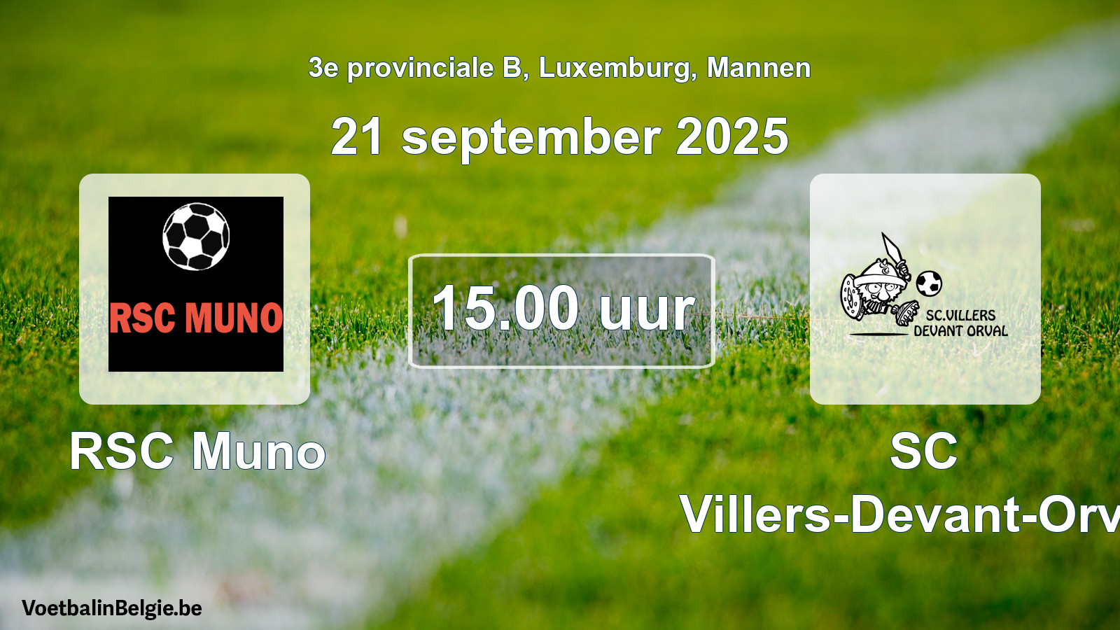 Geplande wedstrijd mannenvoetbal: RSC Muno - SC Villers-Devant-Orval (21 september 2025)