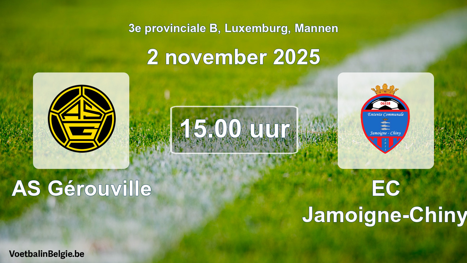 Geplande wedstrijd mannenvoetbal: AS Gérouville - EC Jamoigne-Chiny (2 november 2025)