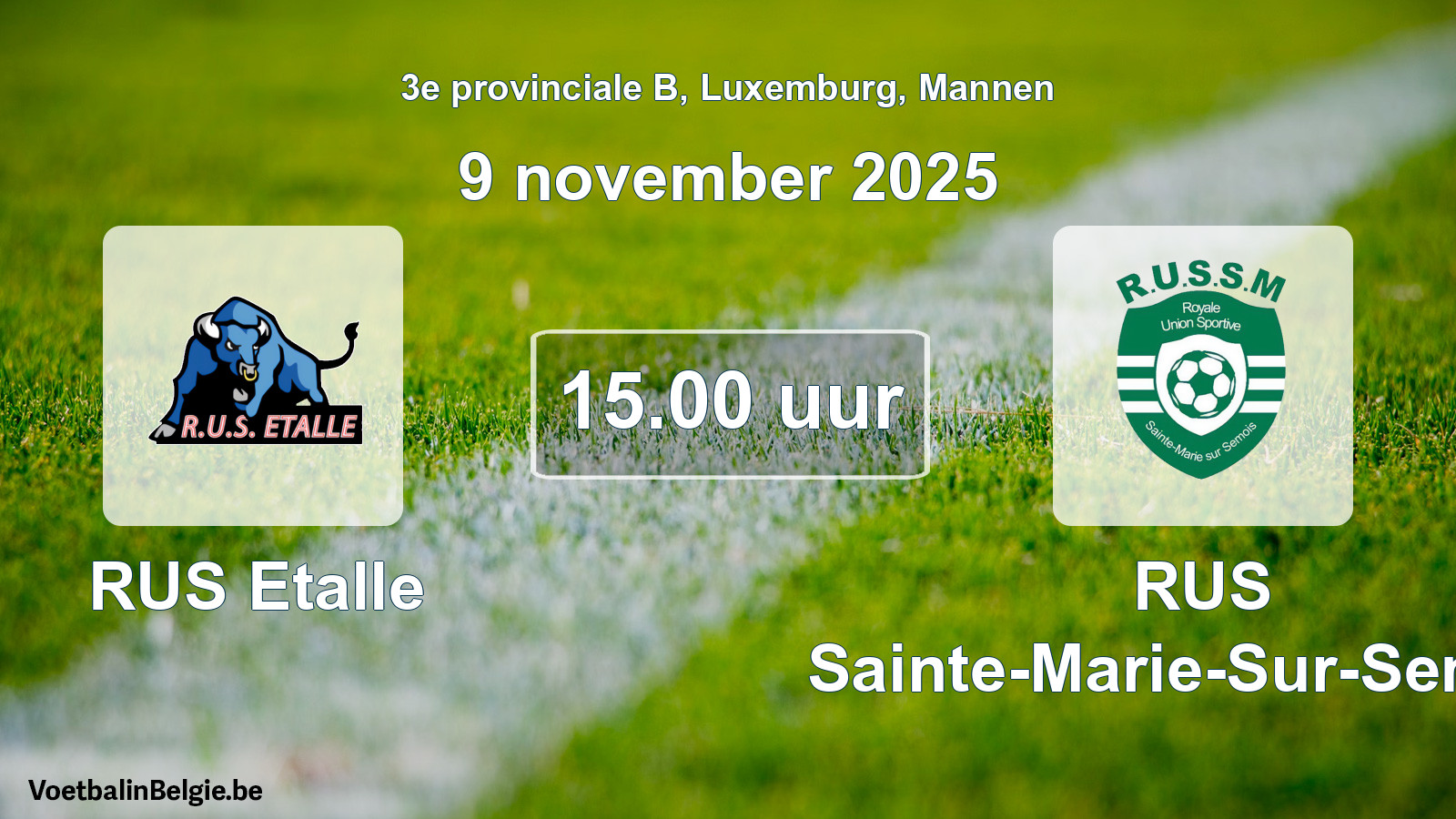 Geplande wedstrijd mannenvoetbal: RUS Etalle - RUS Sainte-Marie-Sur-Semois (9 november 2025)