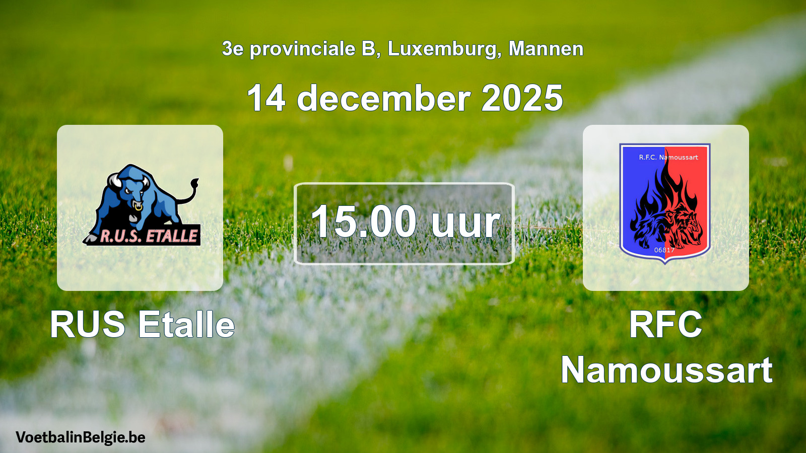 Geplande wedstrijd mannenvoetbal: RUS Etalle - RFC Namoussart (14 december 2025)