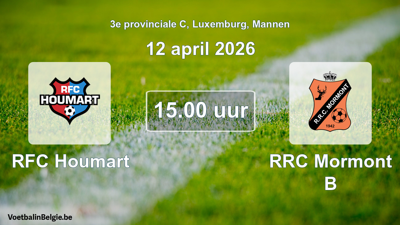 Geplande wedstrijd mannenvoetbal: RFC Houmart - RRC Mormont B (12 april 2026)