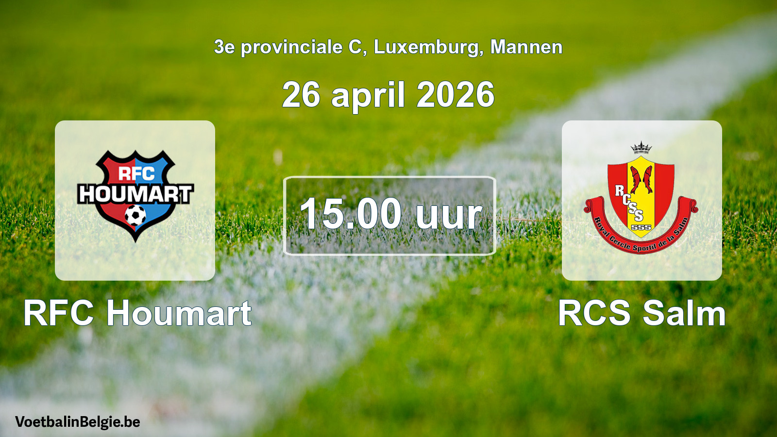 Geplande wedstrijd mannenvoetbal: RFC Houmart - RCS Salm (26 april 2026)