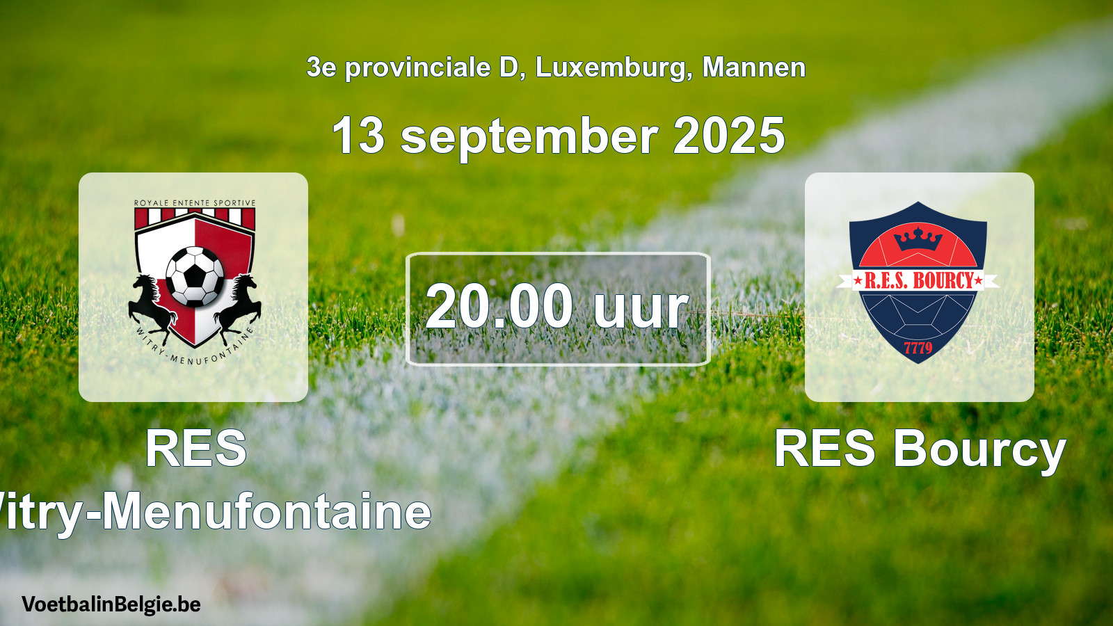 Geplande wedstrijd mannenvoetbal: RES Witry-Menufontaine - RES Bourcy (13 september 2025)