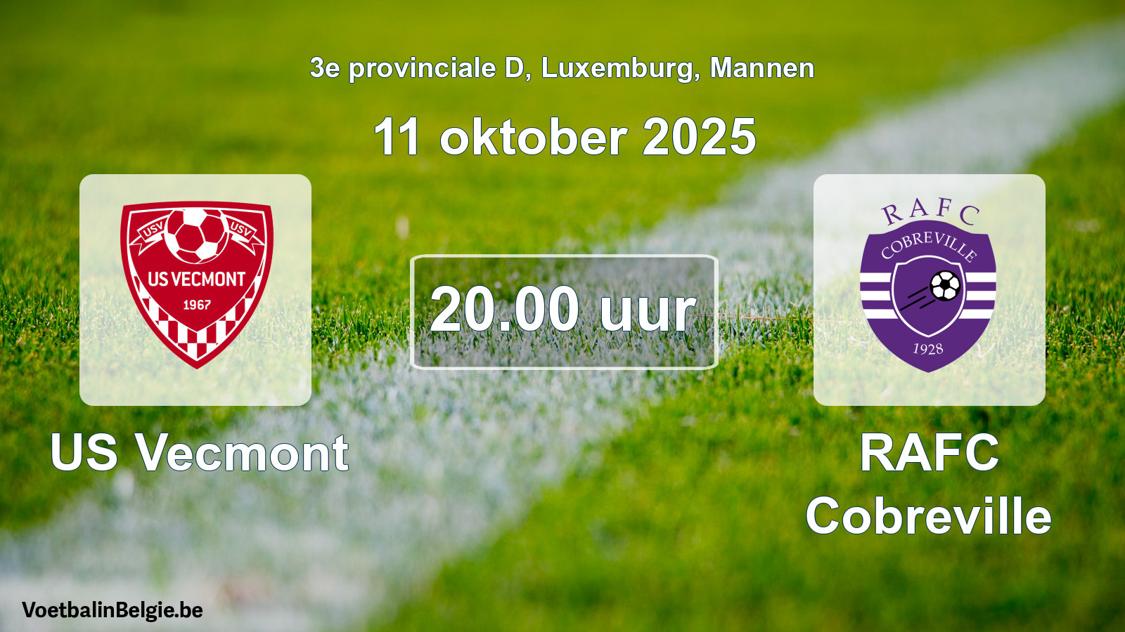 Geplande wedstrijd mannenvoetbal: US Vecmont - RAFC Cobreville (11 oktober 2025)