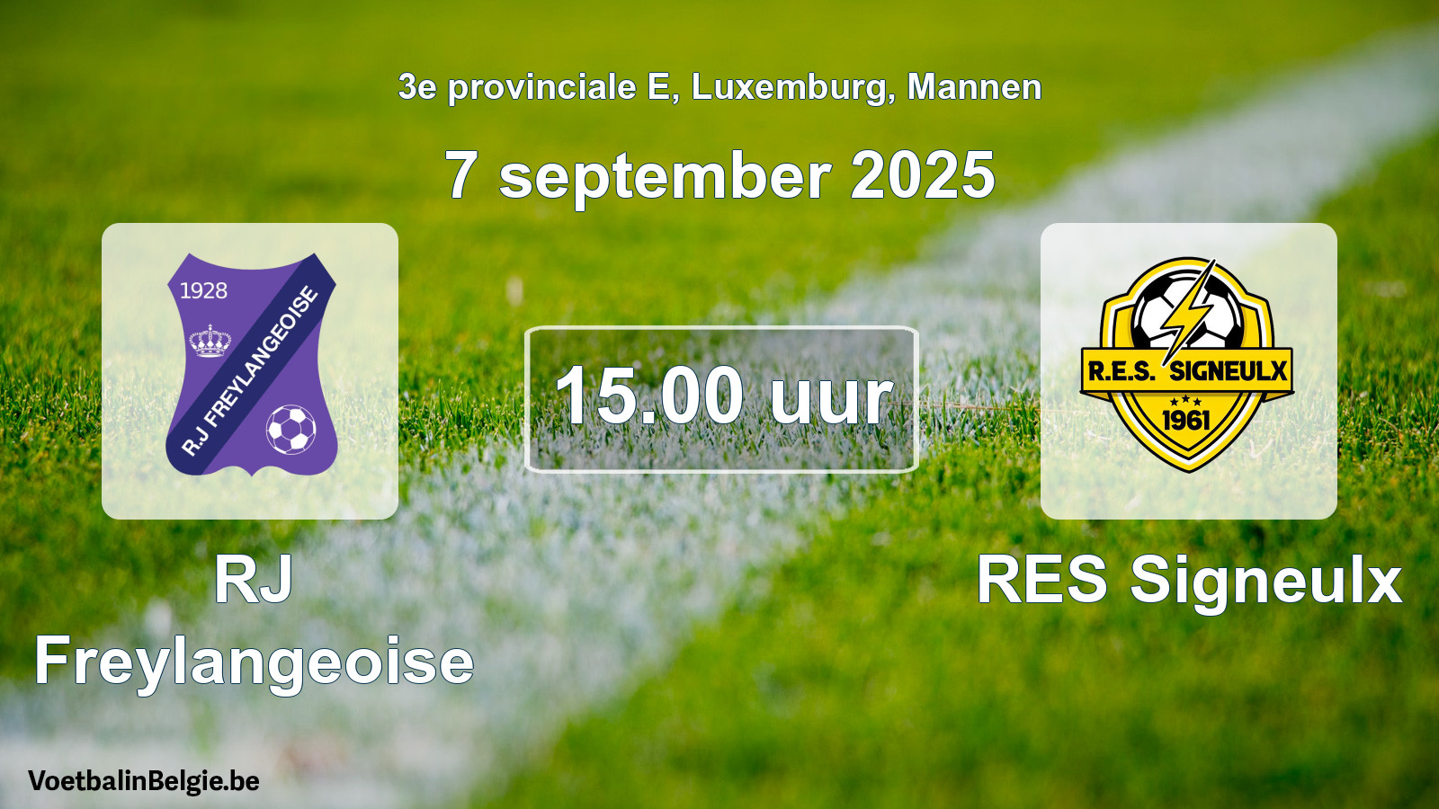 Geplande wedstrijd mannenvoetbal: RJ Freylangeoise - RES Signeulx (7 september 2025)