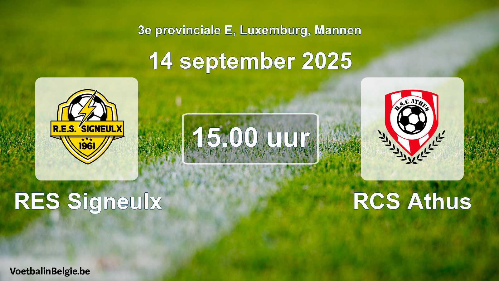 Geplande wedstrijd mannenvoetbal: RES Signeulx - RCS Athus (14 september 2025)