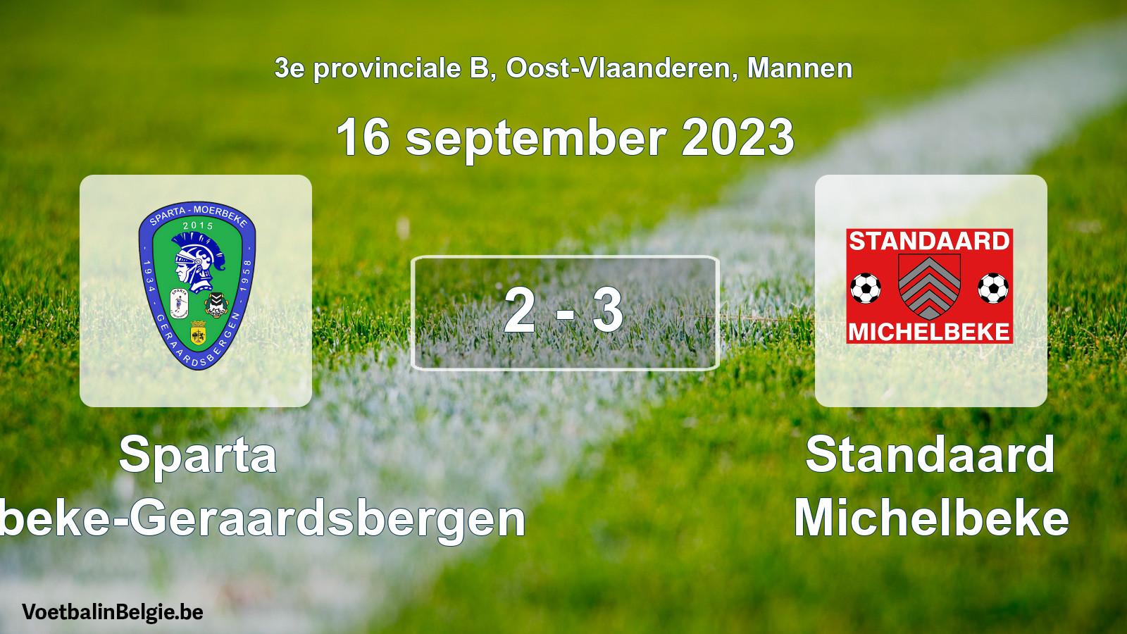 Gespeelde wedstrijd mannenvoetbal: Sparta Moerbeke-Geraardsbergen - Standaard Michelbeke 2 - 3 (16 september 2023)