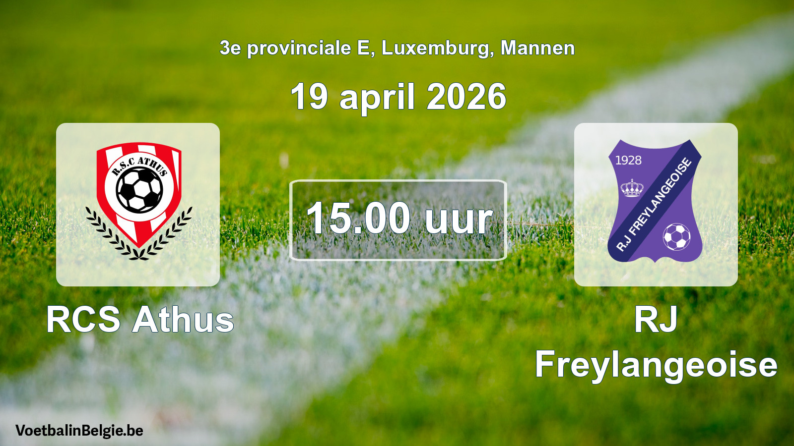 Geplande wedstrijd mannenvoetbal: RCS Athus - RJ Freylangeoise (19 april 2026)