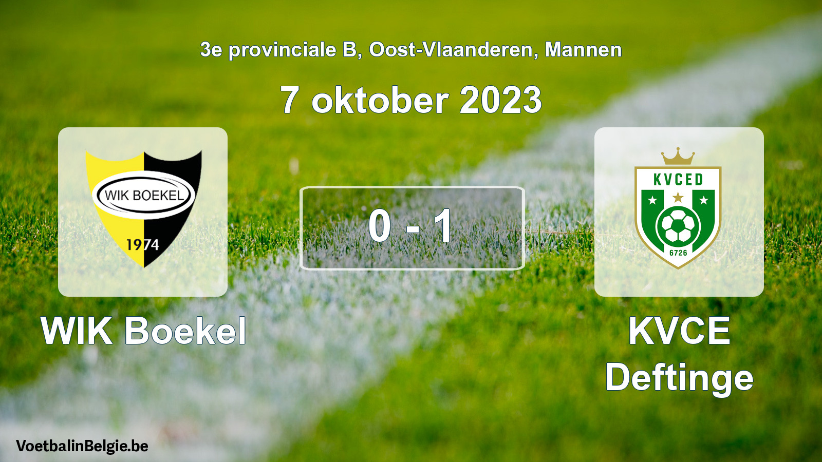 Gespeelde wedstrijd mannenvoetbal: WIK Boekel - KVCE Deftinge 0 - 1 (7 oktober 2023)
