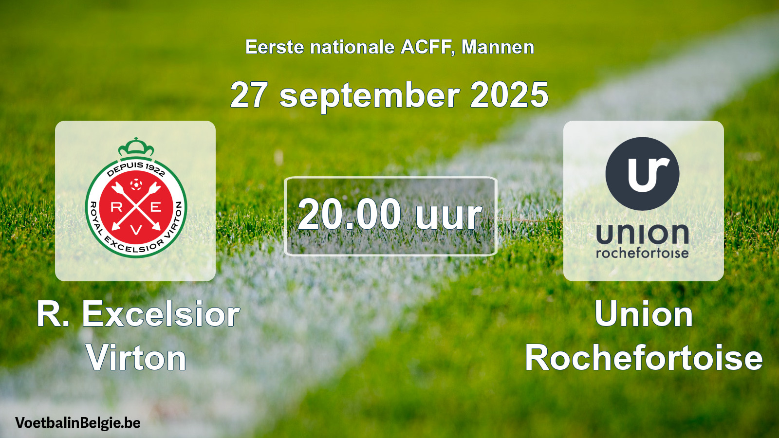 Geplande wedstrijd mannenvoetbal: R. Excelsior Virton - Union Rochefortoise (27 september 2025)
