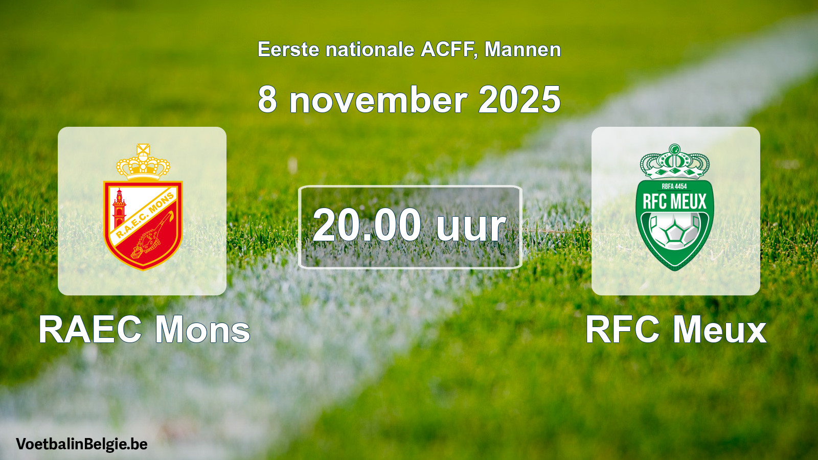 Geplande wedstrijd mannenvoetbal: RAEC Mons - RFC Meux (8 november 2025)