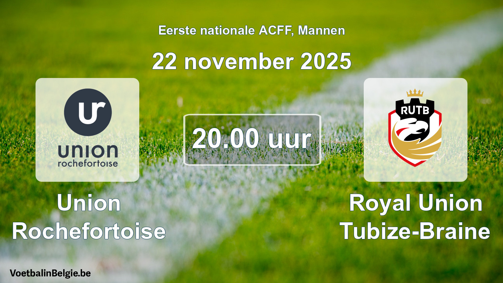 Geplande wedstrijd mannenvoetbal: Union Rochefortoise - Royal Union Tubize-Braine (22 november 2025)