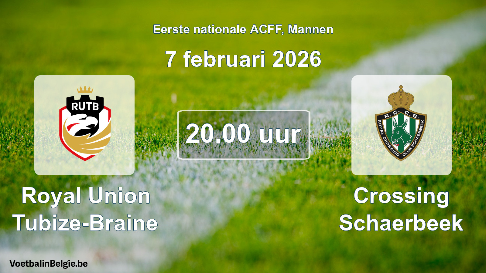 Geplande wedstrijd mannenvoetbal: Royal Union Tubize-Braine - Crossing Schaerbeek (7 februari 2026)