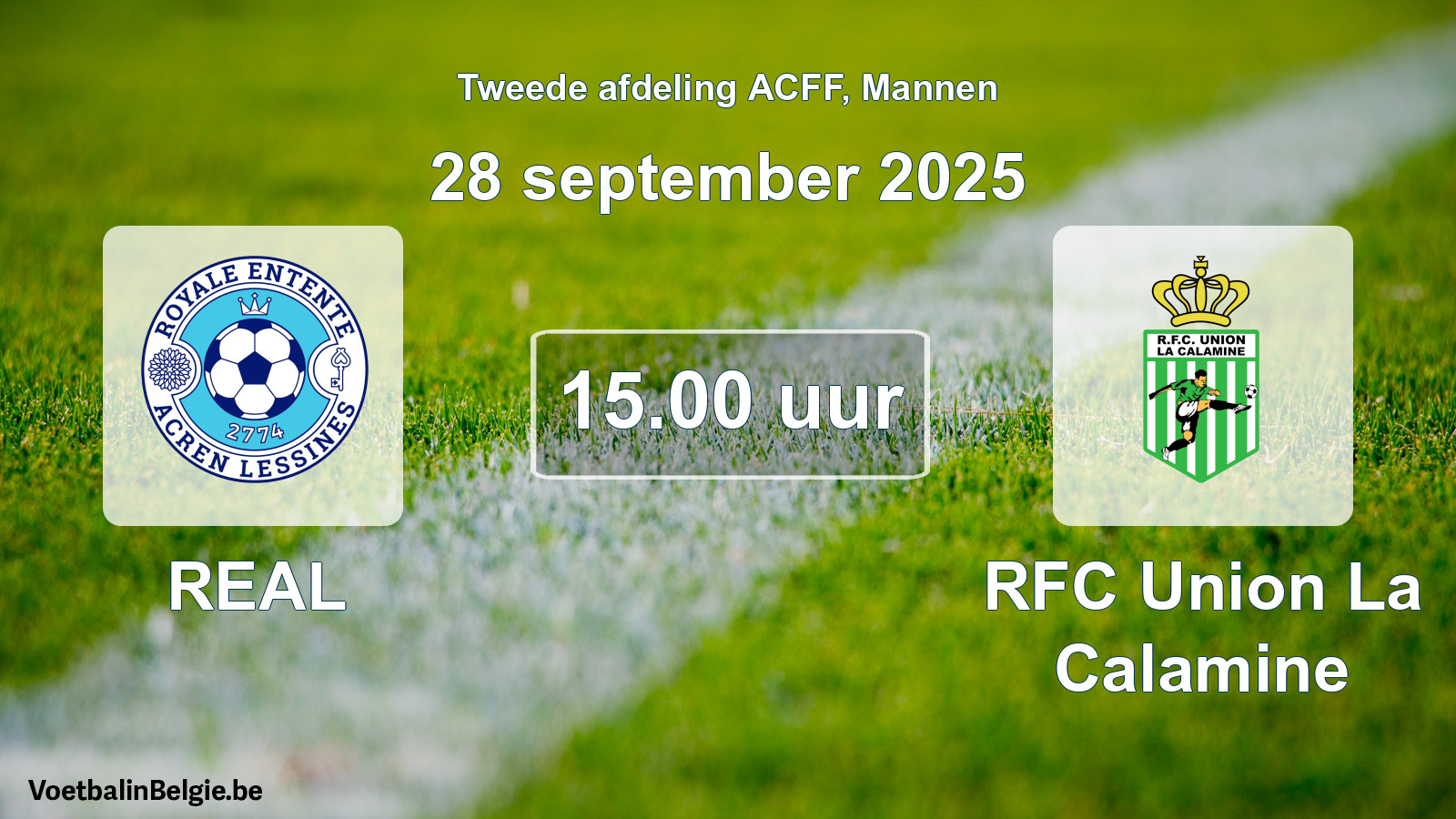 Geplande wedstrijd mannenvoetbal: REAL - RFC Union La Calamine (28 september 2025)