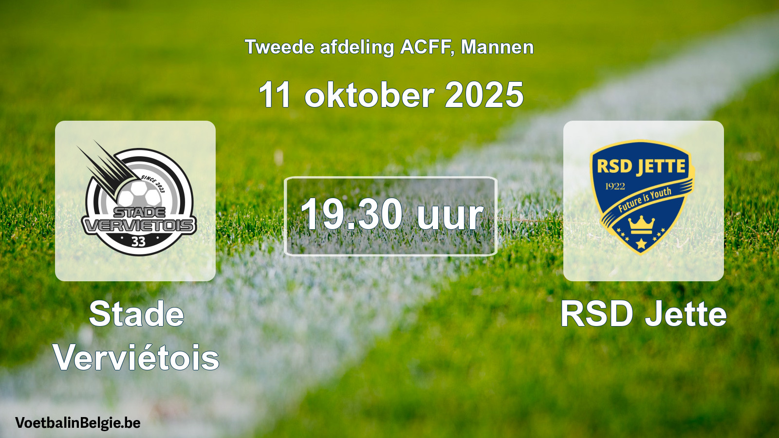 Geplande wedstrijd mannenvoetbal: Stade Verviétois - RSD Jette (11 oktober 2025)