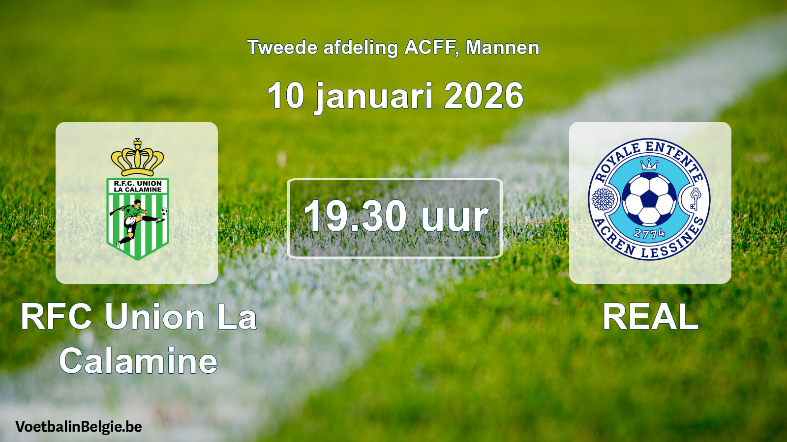 Geplande wedstrijd mannenvoetbal: RFC Union La Calamine - REAL (10 januari 2026)