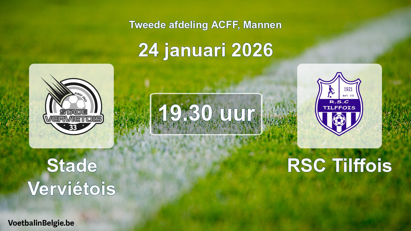 Geplande wedstrijd mannenvoetbal: Stade Verviétois - RSC Tilffois (24 januari 2026)