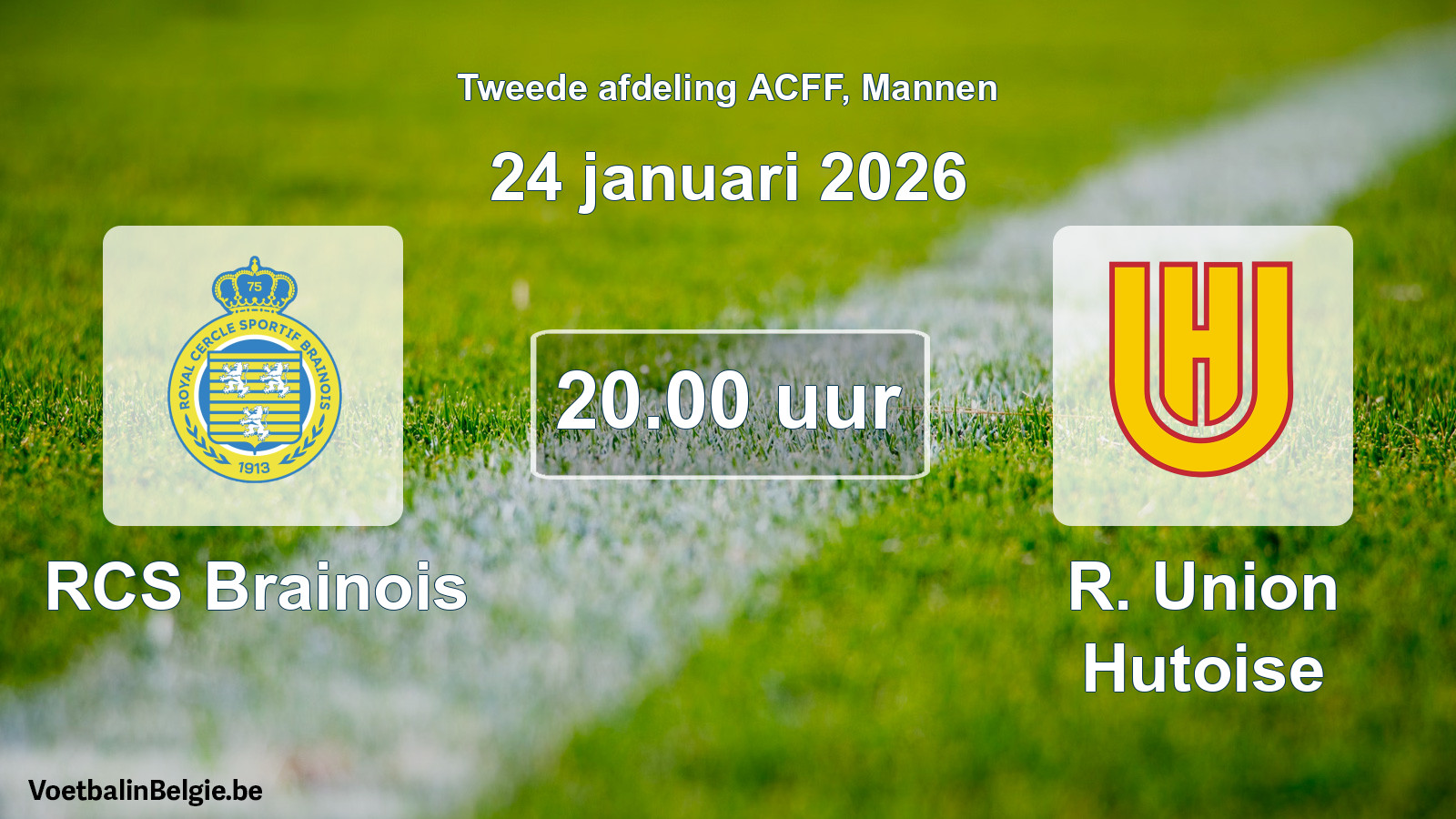 Geplande wedstrijd mannenvoetbal: RCS Brainois - R. Union Hutoise (24 januari 2026)