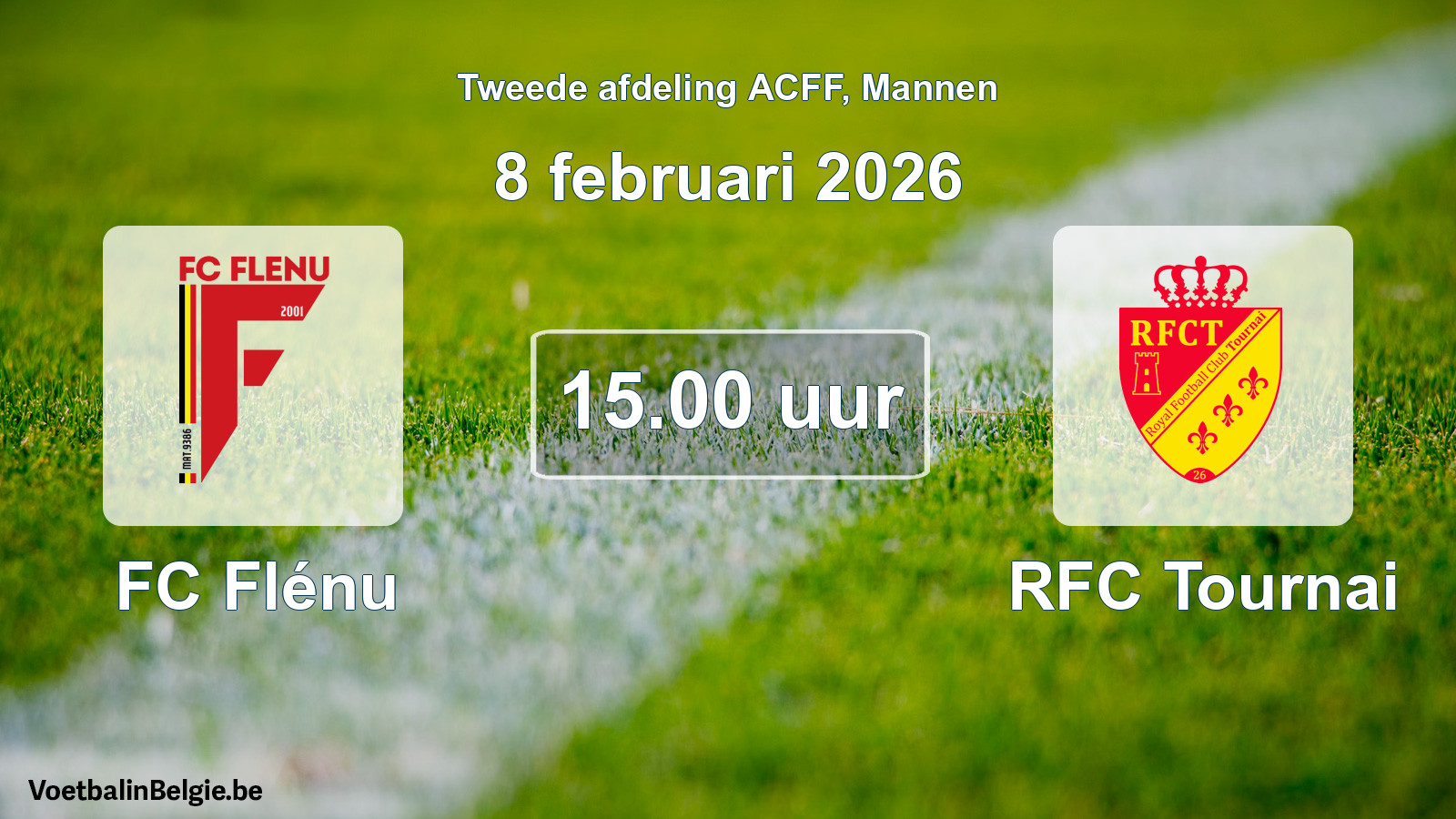 Geplande wedstrijd mannenvoetbal: FC Flénu - RFC Tournai (8 februari 2026)