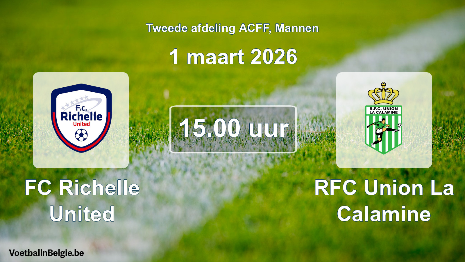 Geplande wedstrijd mannenvoetbal: FC Richelle United - RFC Union La Calamine (1 maart 2026)
