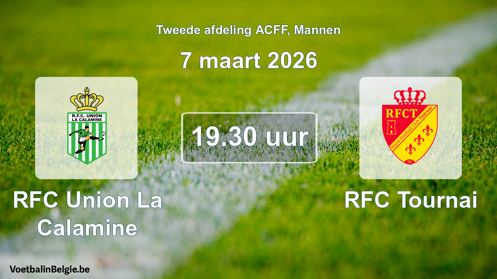 Geplande wedstrijd mannenvoetbal: RFC Union La Calamine - RFC Tournai (7 maart 2026)