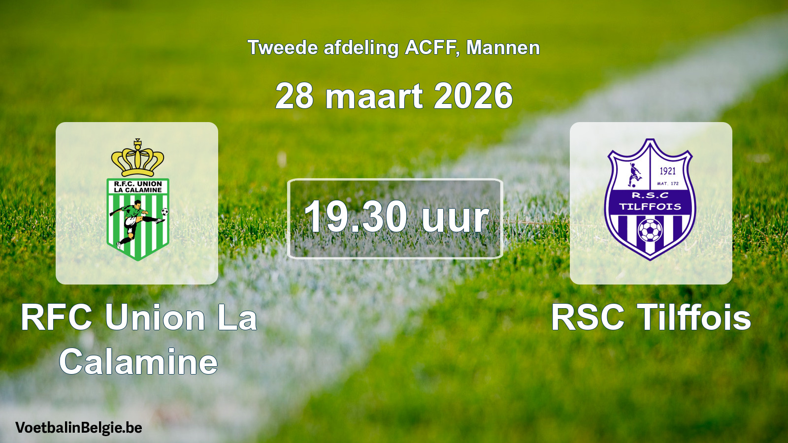 Geplande wedstrijd mannenvoetbal: RFC Union La Calamine - RSC Tilffois (28 maart 2026)