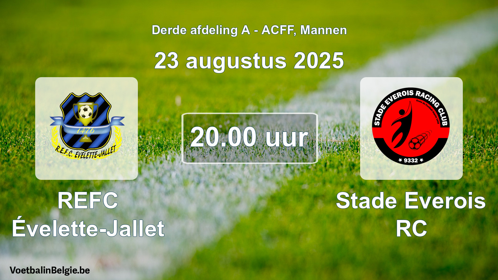Geplande wedstrijd mannenvoetbal: REFC Évelette-Jallet - Stade Everois RC (23 augustus 2025)