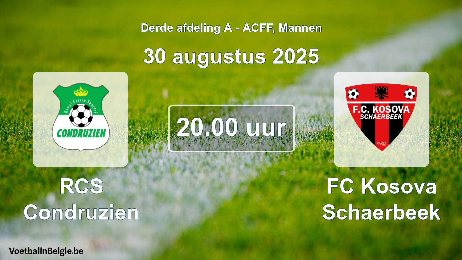 Geplande wedstrijd mannenvoetbal: RCS Condruzien - FC Kosova Schaerbeek (30 augustus 2025)