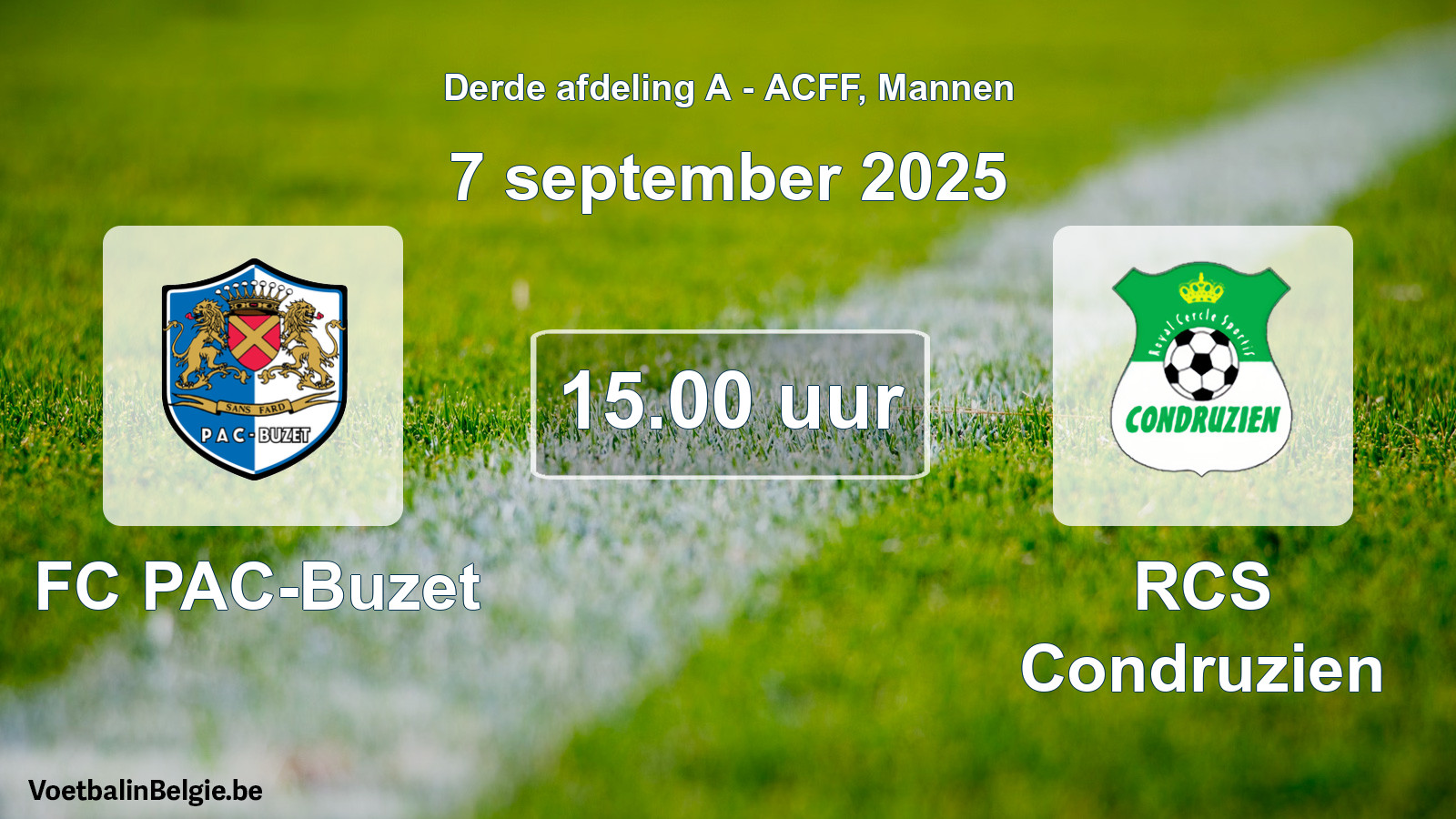 Geplande wedstrijd mannenvoetbal: FC PAC-Buzet - RCS Condruzien (7 september 2025)