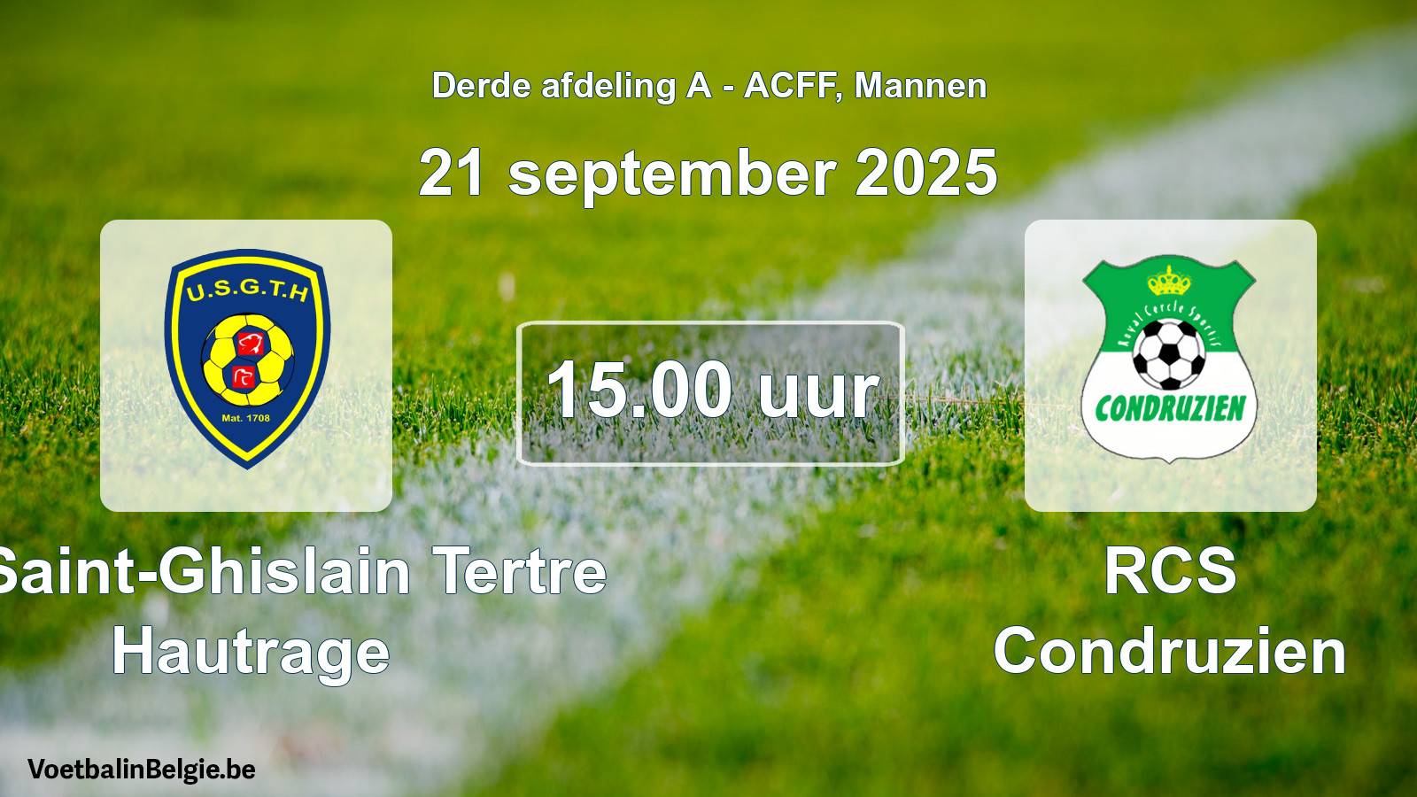 Geplande wedstrijd mannenvoetbal: U. Saint-Ghislain Tertre Hautrage - RCS Condruzien (21 september 2025)