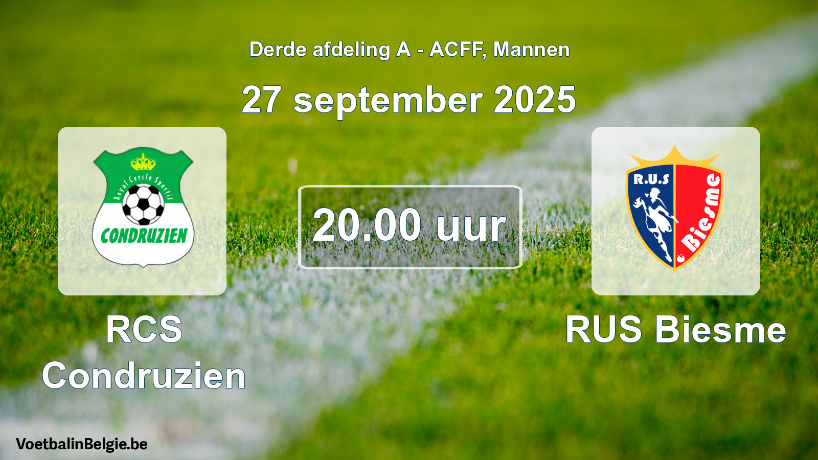 Geplande wedstrijd mannenvoetbal: RCS Condruzien - RUS Biesme (27 september 2025)
