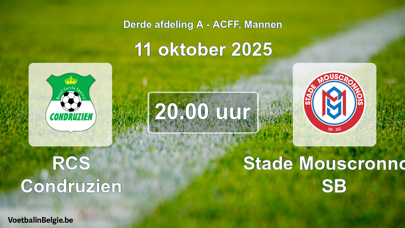 Geplande wedstrijd mannenvoetbal: RCS Condruzien - Stade Mouscronnois SB (11 oktober 2025)