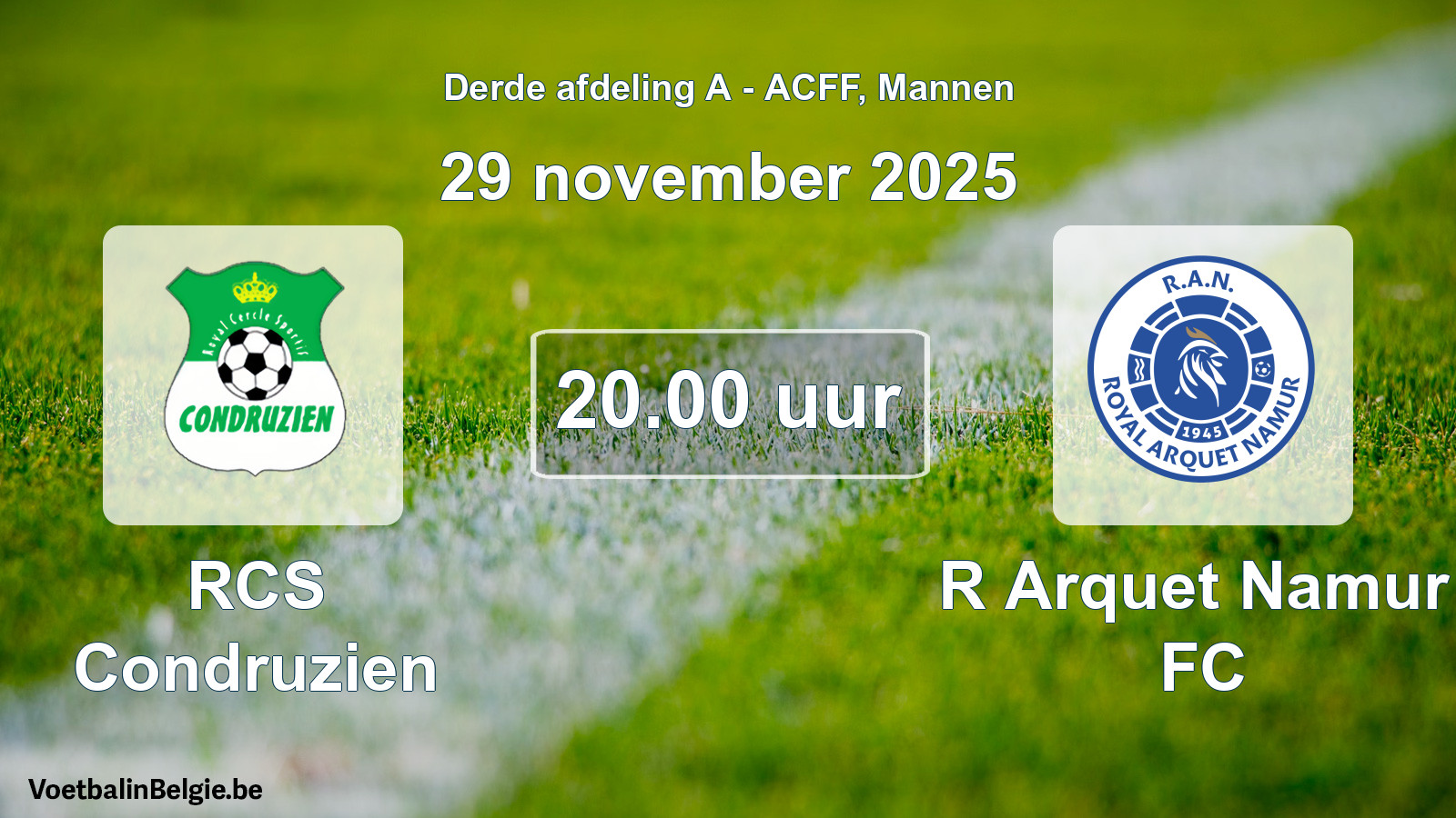 Geplande wedstrijd mannenvoetbal: RCS Condruzien - R Arquet Namur FC (29 november 2025)