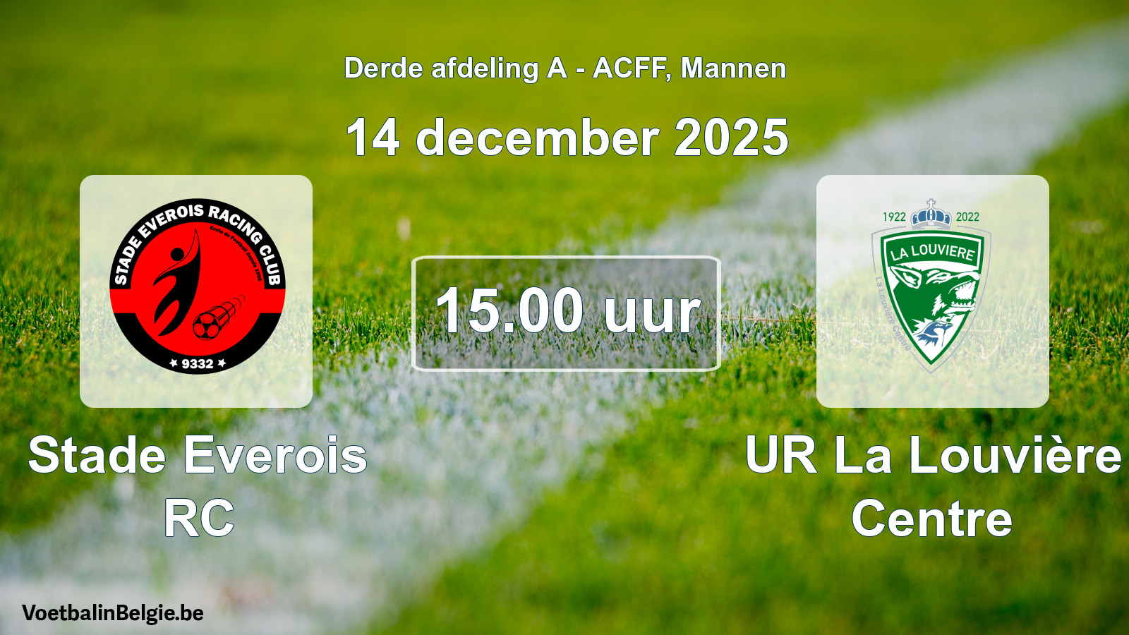 Geplande wedstrijd mannenvoetbal: Stade Everois RC - UR La Louvière Centre (14 december 2025)